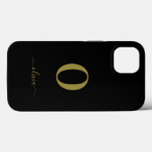 Name des Monogrammskripts Personalisiert Schwarz u Case-Mate iPhone Hülle (Rückseite (Horizontal))