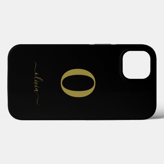 Name des Monogrammskripts Personalisiert Schwarz u Case-Mate iPhone Hülle (Rückseite (Horizontal))