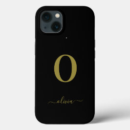 Name des Monogrammskripts Personalisiert Schwarz u Case-Mate iPhone Hülle