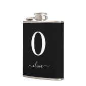 Name des Monogrammskripts Personalisiert schwarz u Flachmann (Links)