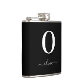 Name des Monogrammskripts Personalisiert schwarz u Flachmann (Rechts)