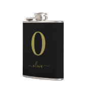 Name des Monogrammskripts Personalisiert Schwarz u Flachmann (Links)