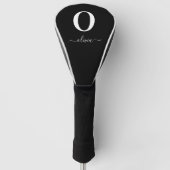 Name des Monogrammskripts Personalisiert schwarz u Golf Headcover (Vorderseite)