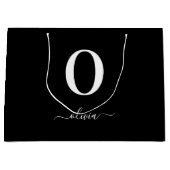 Name des Monogrammskripts Personalisiert schwarz u Große Geschenktüte (Vorderseite)