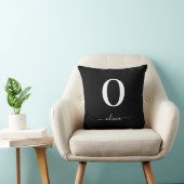 Name des Monogrammskripts Personalisiert schwarz u Kissen (Stuhl )
