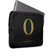 Name des Monogrammskripts Personalisiert Schwarz u Laptopschutzhülle (Vorne Rechts)