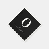 Name des Monogrammskripts Personalisiert schwarz u Serviette (Ecke)