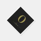 Name des Monogrammskripts Personalisiert Schwarz u Serviette (Ecke)