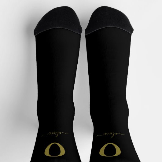 Name des Monogrammskripts Personalisiert Schwarz u Socken (Oben)