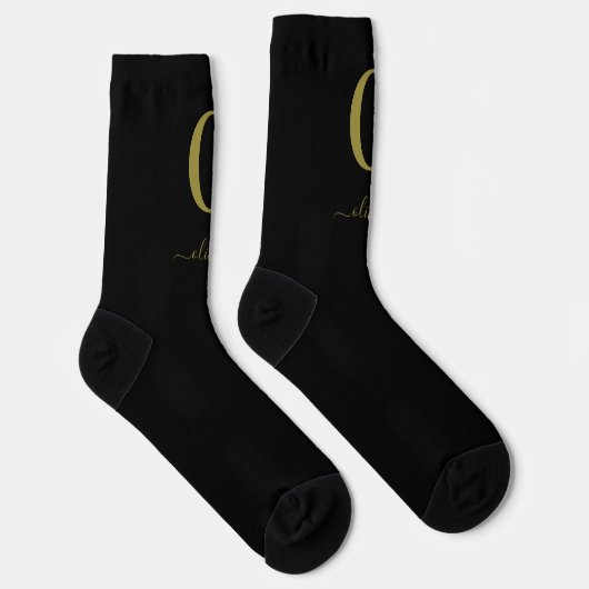 Name des Monogrammskripts Personalisiert Schwarz u Socken (Rechts)
