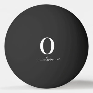 Name des Monogrammskripts Personalisiert schwarz u Tischtennisball