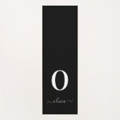 Name des Monogrammskripts Personalisiert schwarz u Yogamatte (Vorderseite)