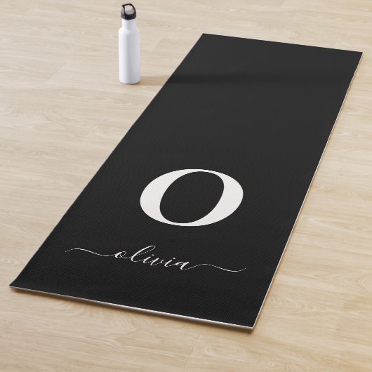 Name des Monogrammskripts Personalisiert schwarz u Yogamatte (Beispiel)