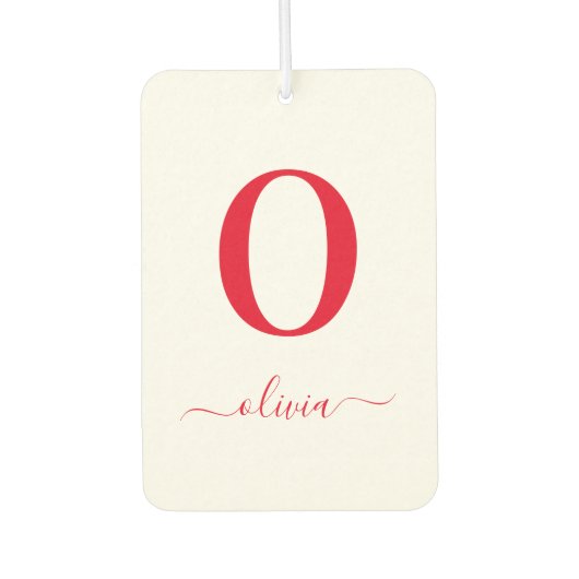 Name des Monogrammskripts Personalisiert weiß und Autolufterfrischer (Vorderseite)