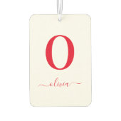 Name des Monogrammskripts Personalisiert weiß und Autolufterfrischer (Rückseite)