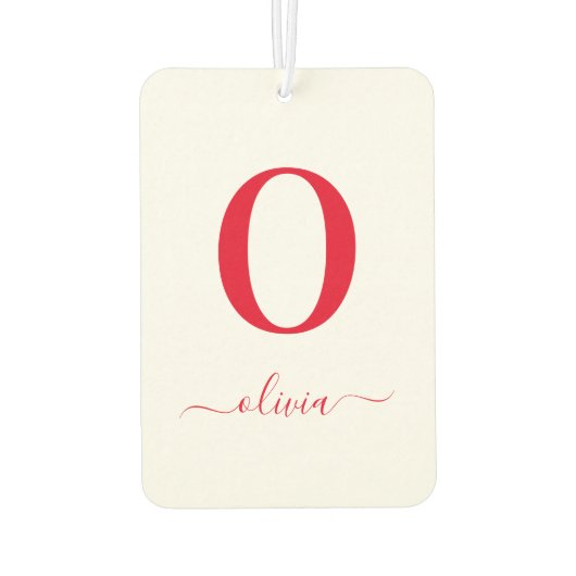 Name des Monogrammskripts Personalisiert weiß und  Autolufterfrischer (Rückseite)