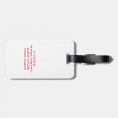 Name des Monogrammskripts Personalisiert weiß und Gepäckanhänger (Rückseite horizontal)