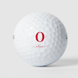 Name des Monogrammskripts Personalisiert weiß und  Golfball