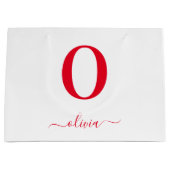 Name des Monogrammskripts Personalisiert weiß und Große Geschenktüte (Vorderseite)