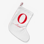 Name des Monogrammskripts Personalisiert weiß und  Kleiner Weihnachtsstrumpf (Vorderansicht (hängend))
