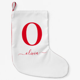 Name des Monogrammskripts Personalisiert weiß und  Kleiner Weihnachtsstrumpf