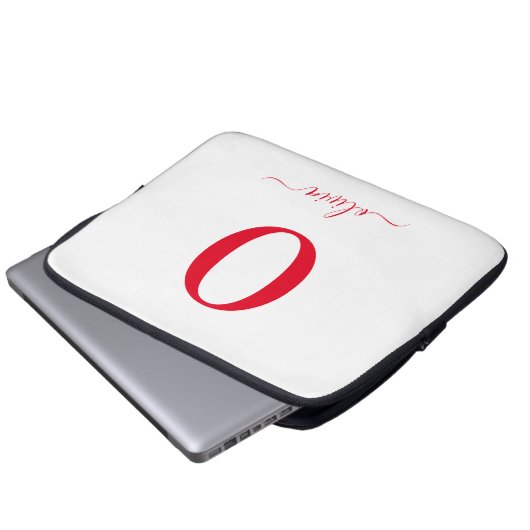 Name des Monogrammskripts Personalisiert weiß und  Laptopschutzhülle (Vorne Knopf)