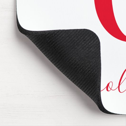 Name des Monogrammskripts Personalisiert weiß und Mousepad (Ecke)