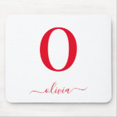 Name des Monogrammskripts Personalisiert weiß und  Mousepad (Vorne)