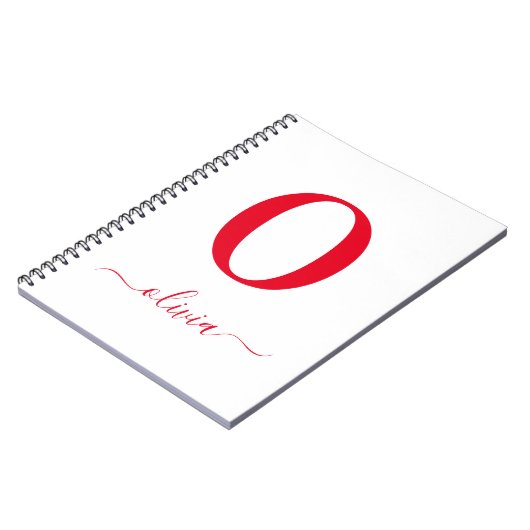 Name des Monogrammskripts Personalisiert weiß und  Notizblock (Linke Seite)