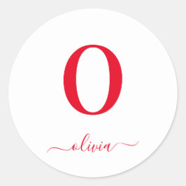 Name des Monogrammskripts Personalisiert weiß und  Runder Aufkleber