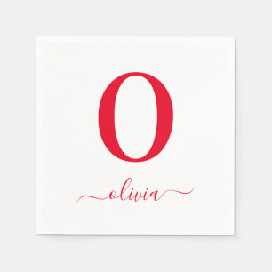 Name des Monogrammskripts Personalisiert weiß und  Serviette
