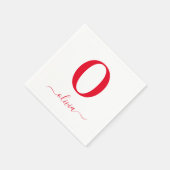 Name des Monogrammskripts Personalisiert weiß und  Serviette (Ecke)