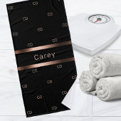 Name des Musters der schwarzen Bronze-Monogramm Badehandtuch