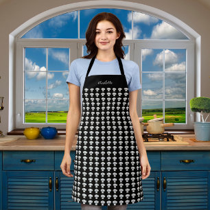 Name des Musters des Schwarz-weißen Koch Schürze