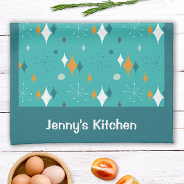 Name des Musters für die Vintage atomare Aquamarin Geschirrtuch