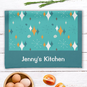 Name des Musters für die Vintage atomare Aquamarin Geschirrtuch