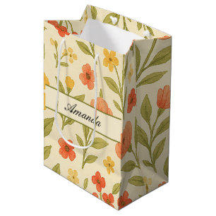 Name des Musters für Vintage Wildblume Mittlere Geschenktüte
