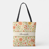 Name des Musters für Vintage Wildblume Tasche (Rückseite)