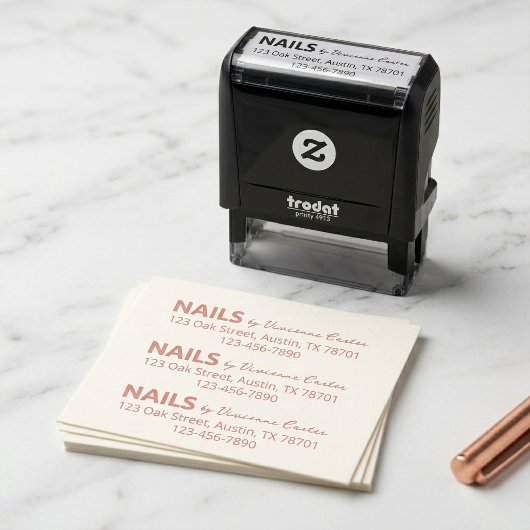 Name des Nagelstudios Rücksendeadresse Permastempel
