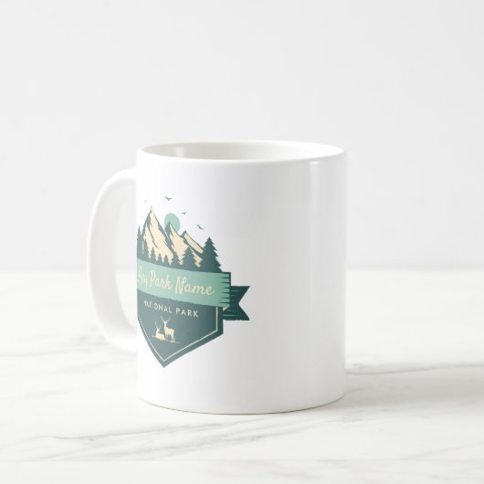 Name des Nationalparks oder Staat Kaffeetasse (Vorderseite Links)