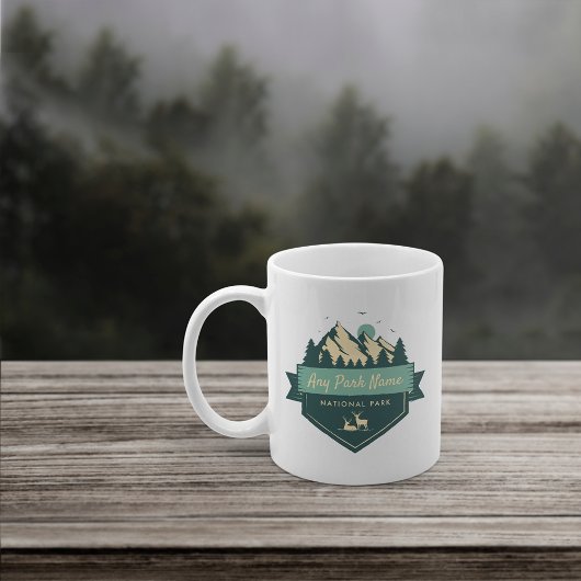 Name des Nationalparks oder Staat Kaffeetasse