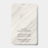 Name des natürlichen Wellness-Centers Ausweis (Rückseite)