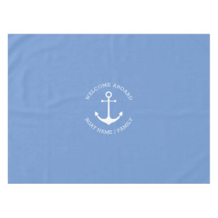 Name des naukanken, blaues Ummantelungsboot Tischdecke
