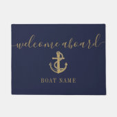 Name des naukischen Ankerbootes Blue Gold Willkomm Fußmatte (Vorderseite)