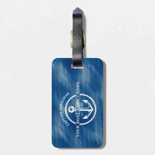 Name des nausischen blauen Kapitäns Gepäckanhänger (Rückseite vertikal)