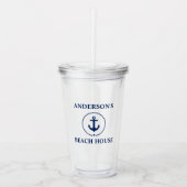 Name des Nautic Anchor Beach House Acryltrinkbecher (Vorderseite)