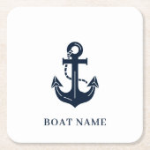 Name des Nautic Anchor Boats Rechteckiger Pappuntersetzer (Vorderseite)
