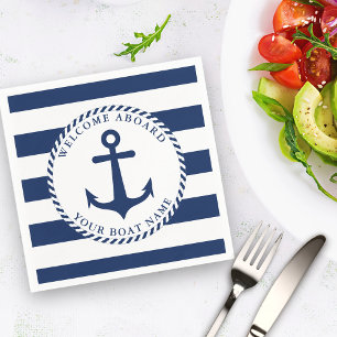 Name des nautischen Anchor-Navy-Blue-Boots Serviette