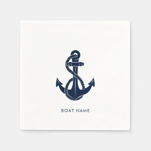 Name des nautischen Anchor-Navy-Blue-Boots Serviette