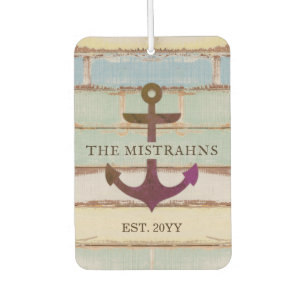 Name des nautischen Ankerbootes Rustic Wood Autolufterfrischer